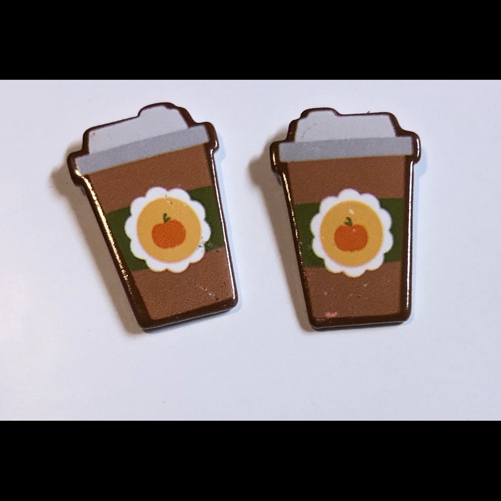 Pumpkin Spice Latte Stud Earrings